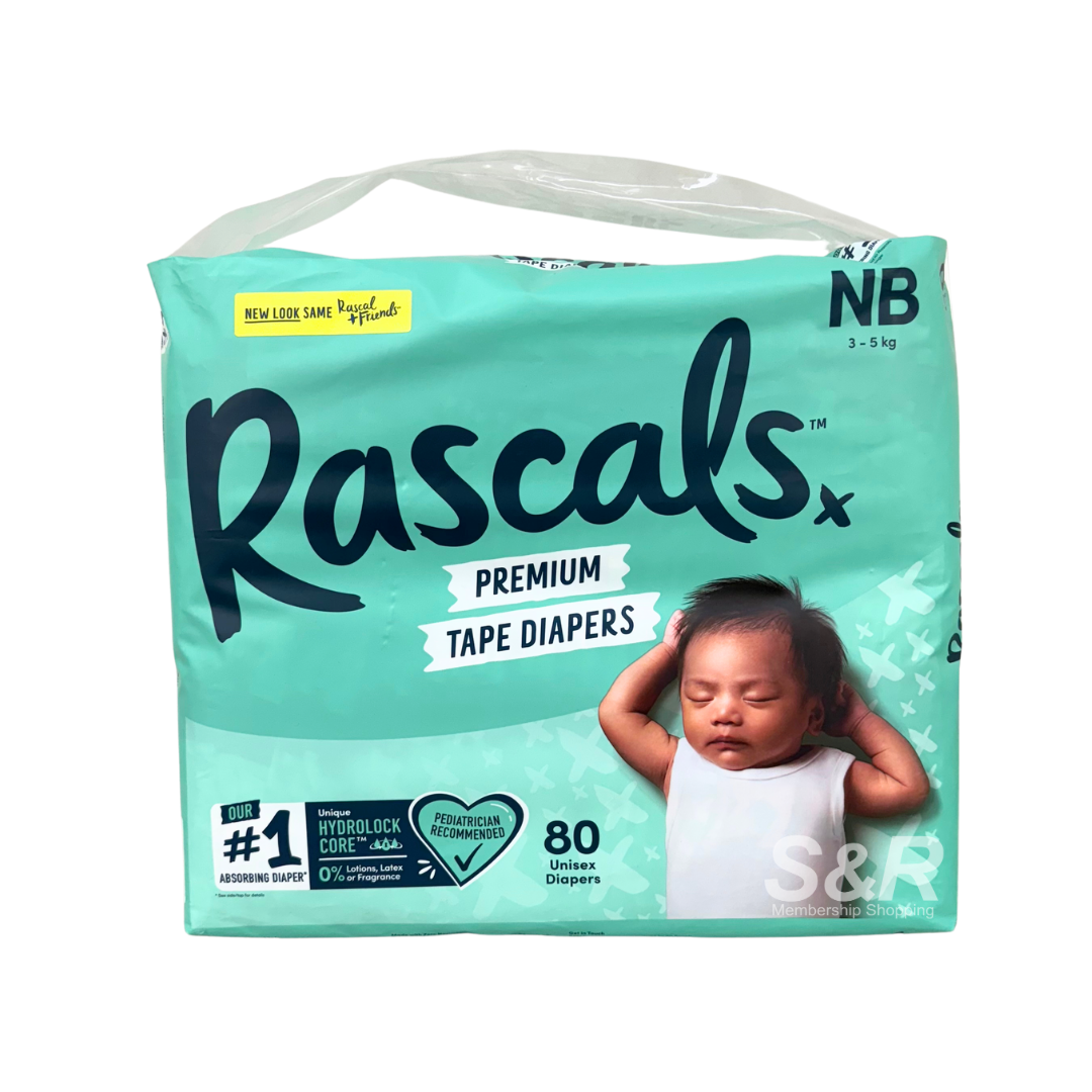 Rascals Premium Diapers New Born 80 Pieces Rascals Premium Diapers New Born 80 Pieces
